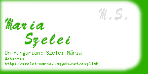 maria szelei business card